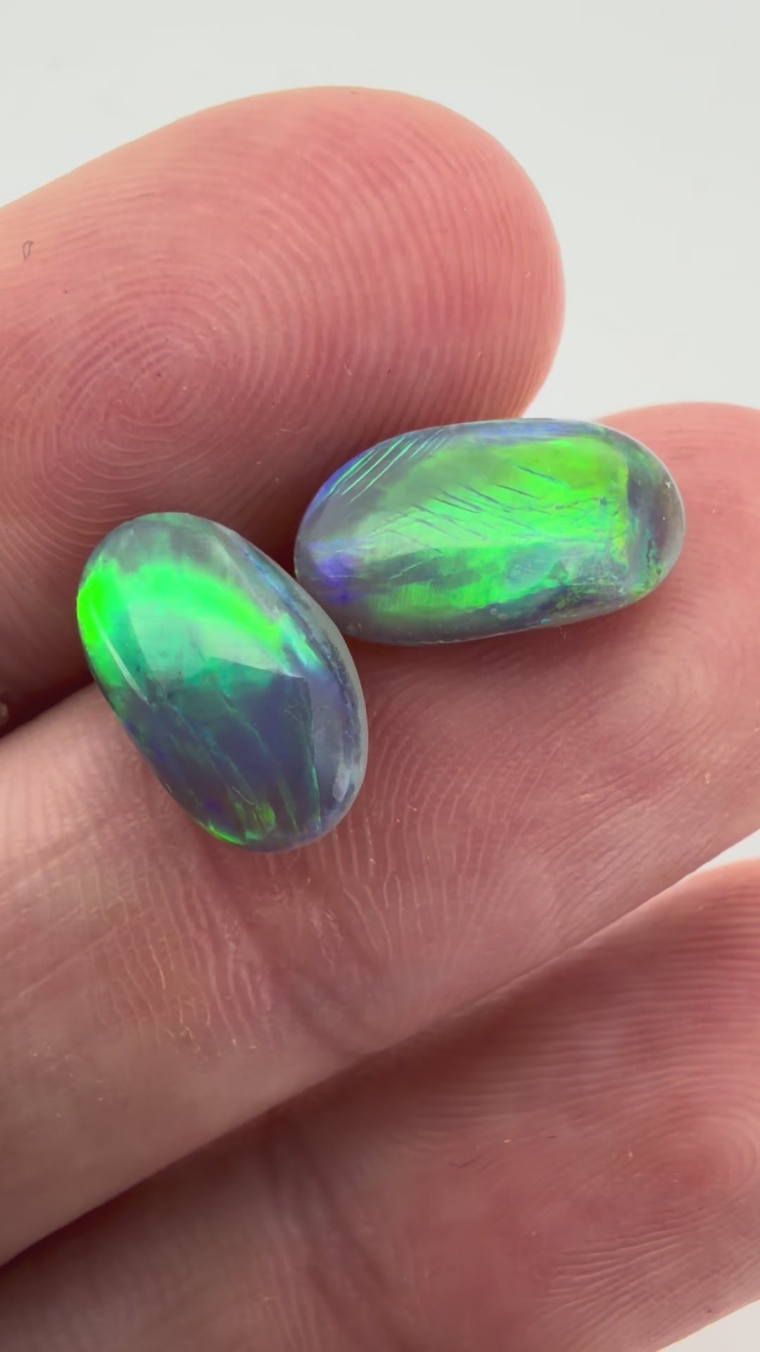 4.45ct Lighting Ridge Black Opal Pair